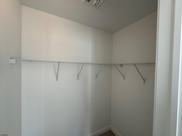 spacious closet with visible vents