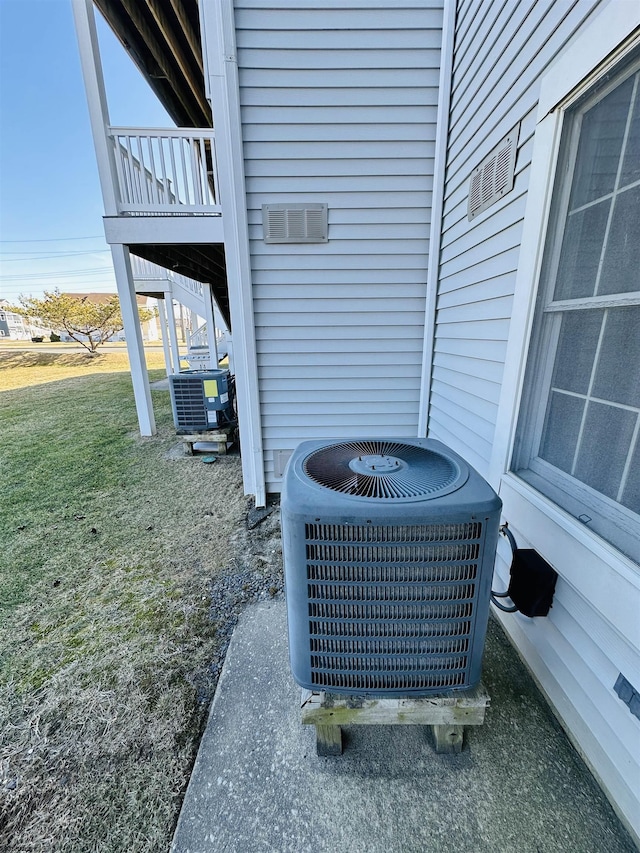 exterior details with central air condition unit