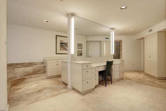 bathroom featuring visible vents and recessed lighting