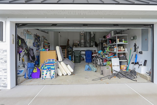 garage with electric panel