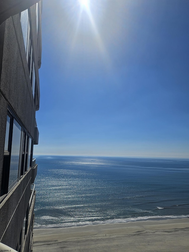 view of water feature featuring a view of the beach