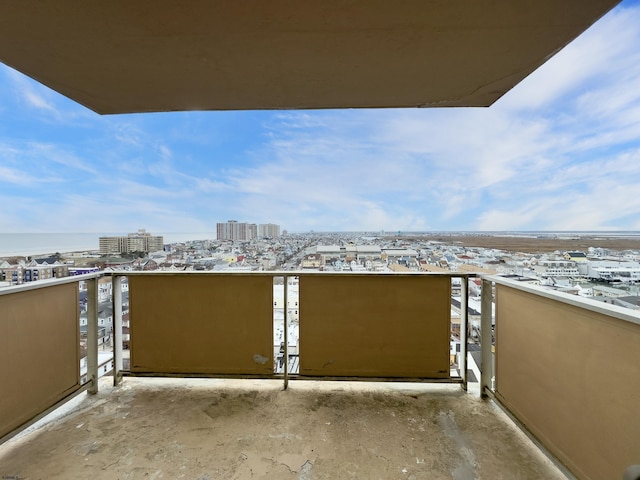 balcony featuring a city view