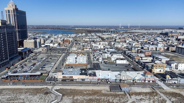 aerial view with a city view