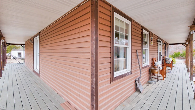 wooden deck with covered porch