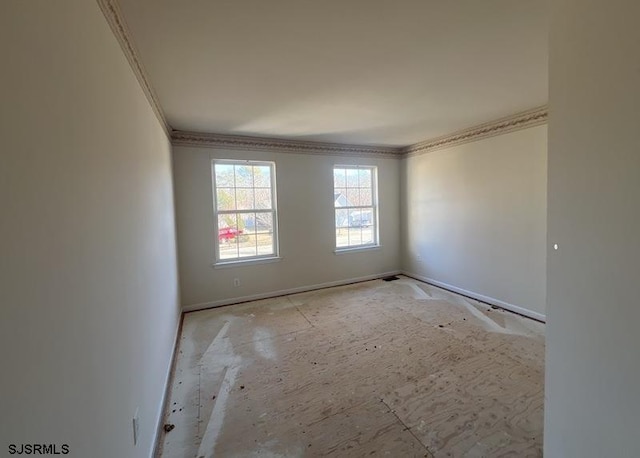 empty room with ornamental molding