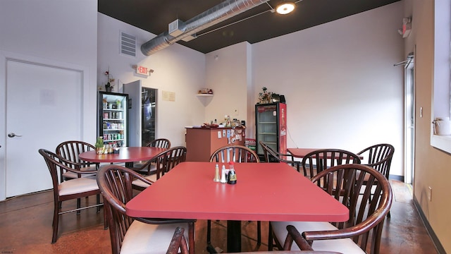 dining space featuring visible vents