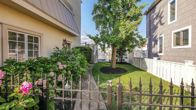 view of yard with fence