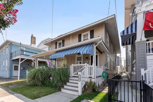 view of front of home with covered porch