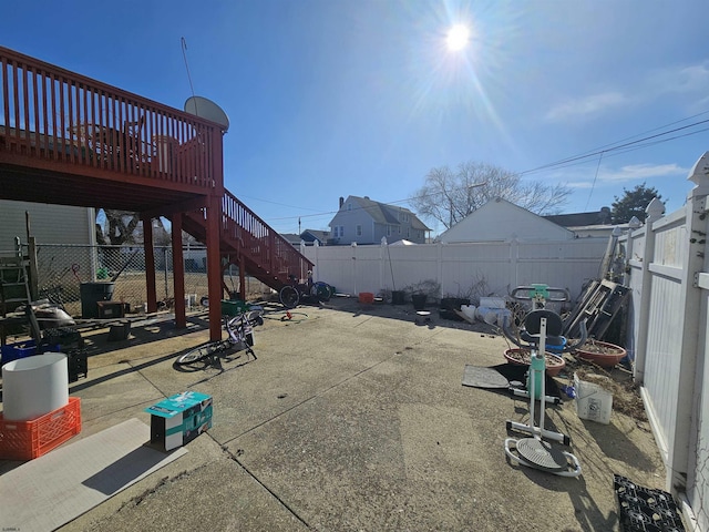 view of street with stairway