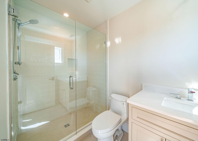 4 Grenada Ln, Ocean City, NJ 08226 - bathroom featuring a stall shower, vanity, and toilet