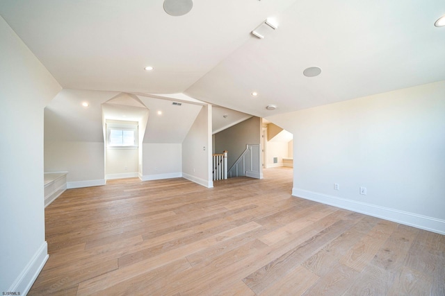 4 Grenada Ln, Ocean City, NJ 08226 - bonus room featuring light wood-style floors, lofted ceiling, baseboards, and recessed lighting