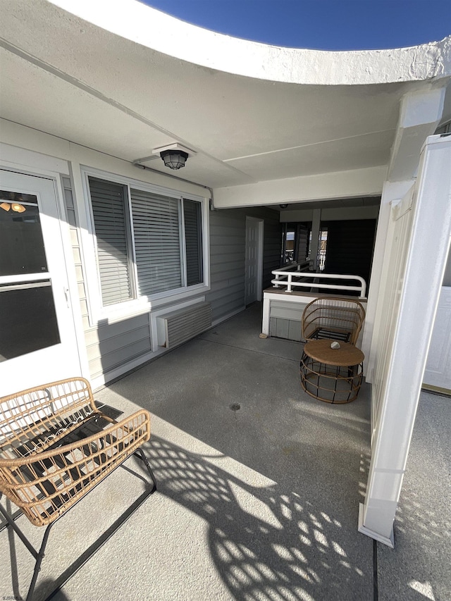 view of patio / terrace with radiator