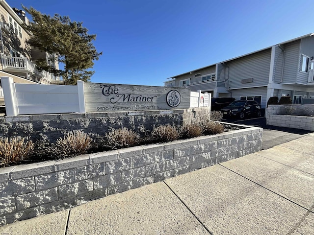 view of community sign