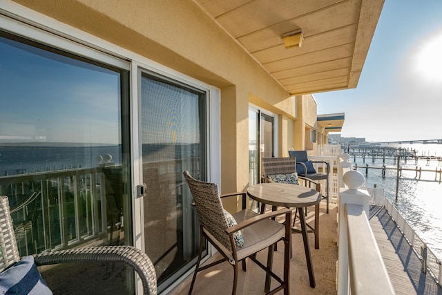 balcony with a water view