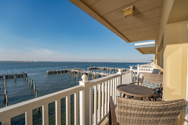 balcony with a water view