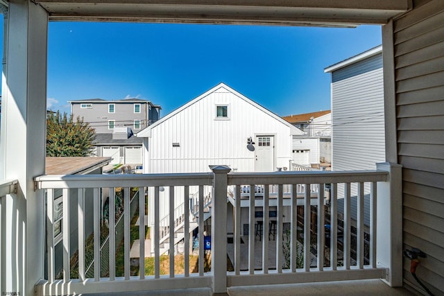 balcony with a residential view