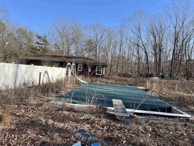 view of pool with fence