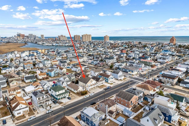 aerial view featuring a city view