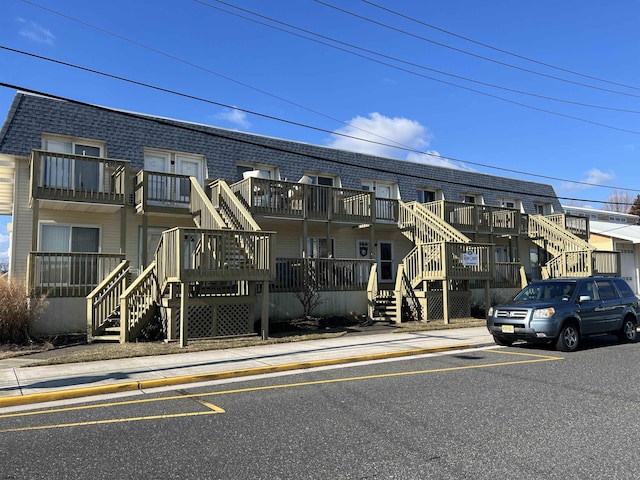 view of building exterior featuring stairway