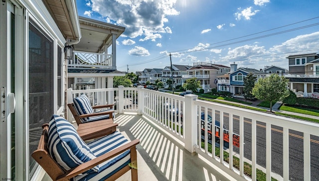 balcony with a residential view