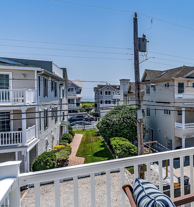 balcony with a residential view