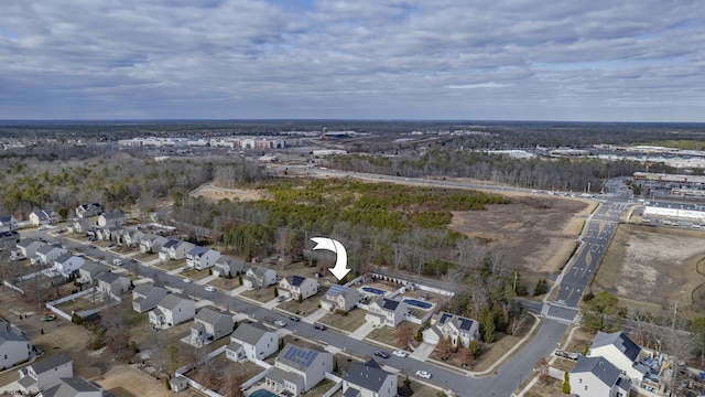 aerial view featuring a residential view