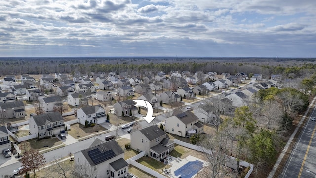 aerial view with a residential view