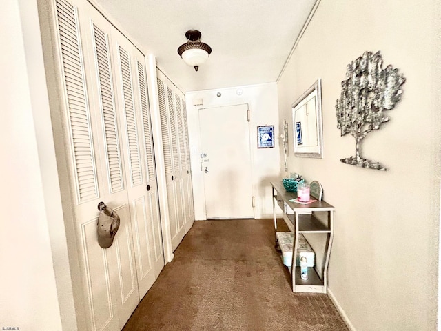 hallway featuring carpet floors