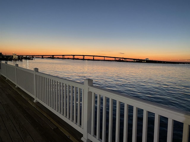 exterior space featuring a water view