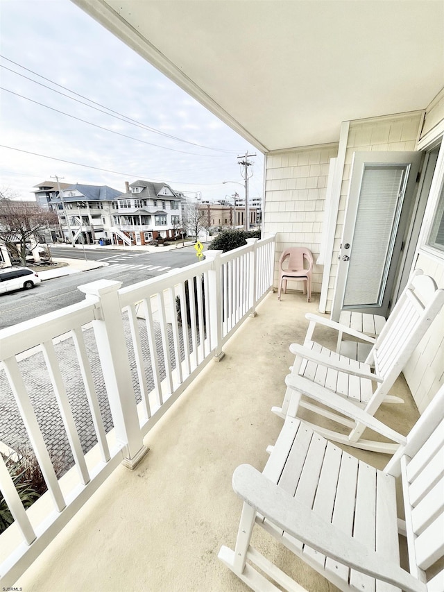 balcony with a residential view