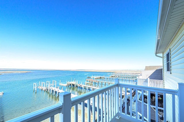 balcony with a water view