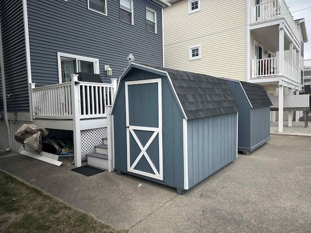 view of shed