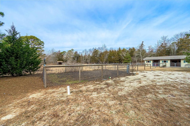 view of yard featuring fence