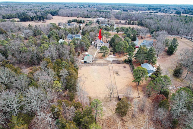 bird's eye view with a rural view