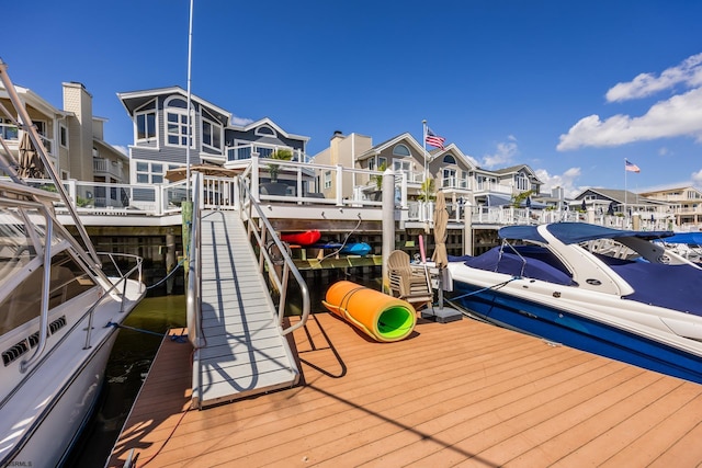 dock area featuring a residential view