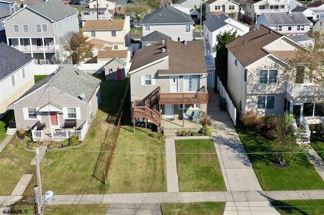 aerial view featuring a residential view