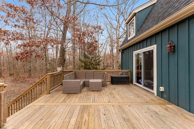 deck with an outdoor hangout area