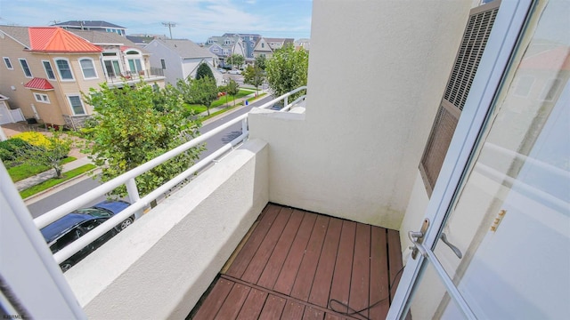 balcony featuring a residential view