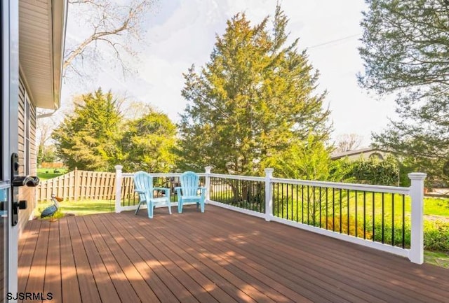 deck featuring fence