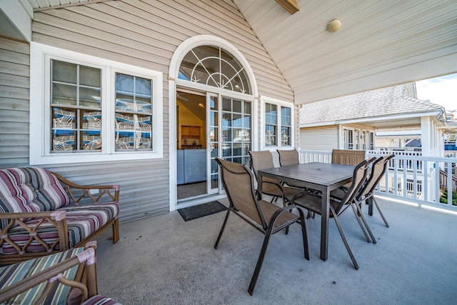 view of patio featuring outdoor dining space