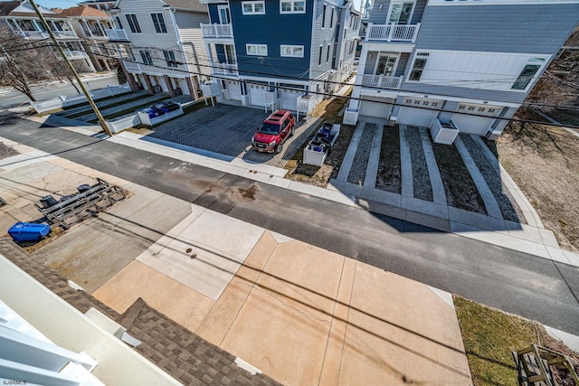 drone / aerial view with a residential view