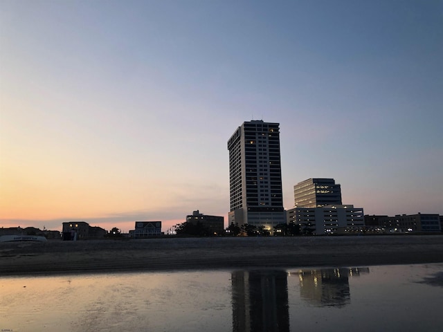 view of city with a water view