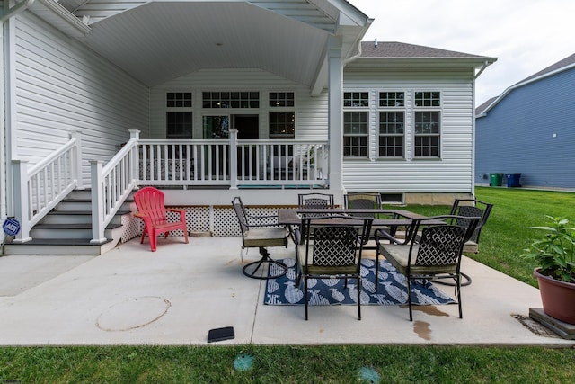 view of patio with outdoor dining area