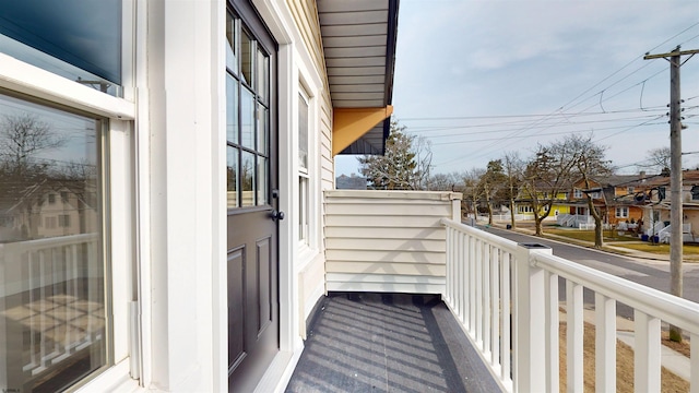 balcony featuring a residential view