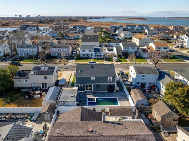 aerial view with a residential view