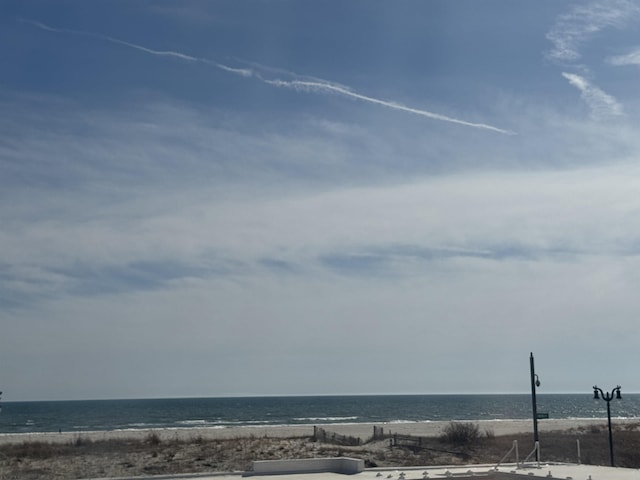 property view of water with a beach view