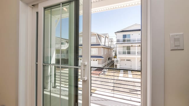 interior space featuring a residential view