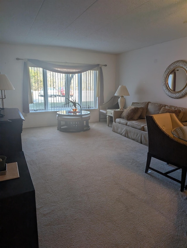 living room with carpet