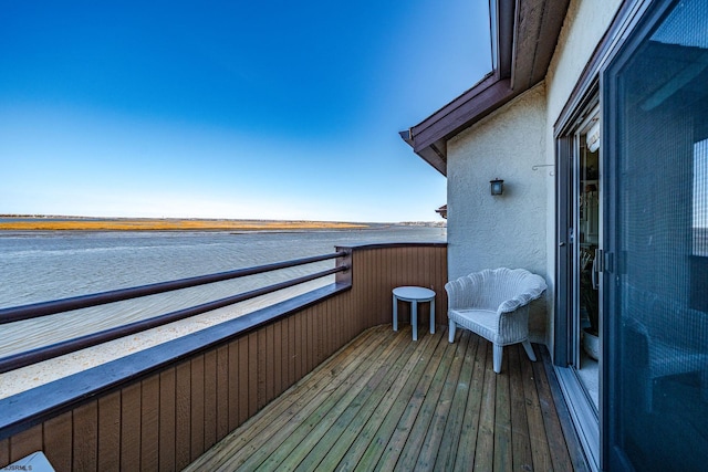 balcony with a water view