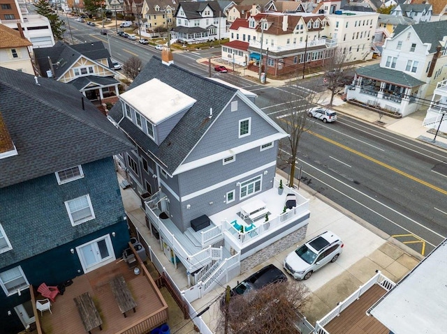 drone / aerial view featuring a residential view